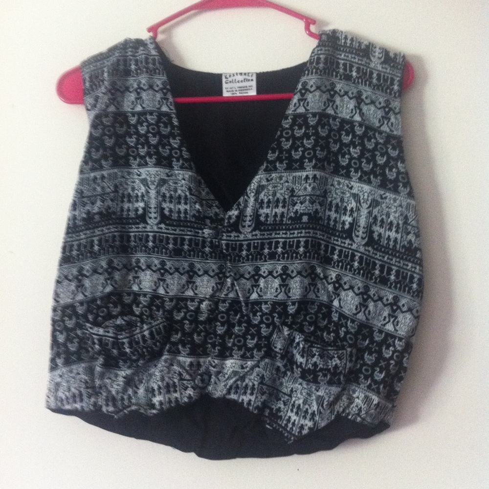 Kost Bali Black & White Vest Tank Top Vintage 80s